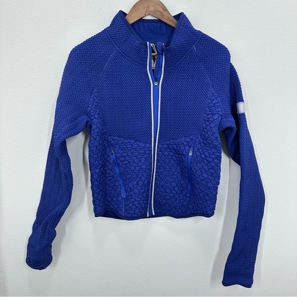 FP Movement Free People Smock Show Packable Run Jacket Dark Blue Indigo L NWT - Picture 1 of 9